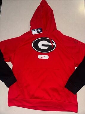 NWT Nike Georgia Bulldogs Men’s Hoodie XL Red Black Thermafit